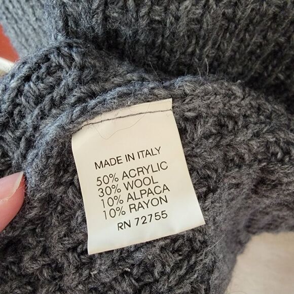 Gray Knit Button-Up Women's Coat - Picture 8 of 11